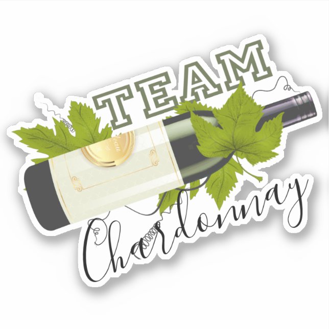 Sticker Bouteille de vin blanc Chardonnay (Devant)