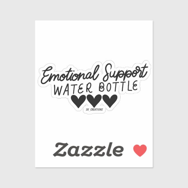Sticker Bouteille d'eau Black Emotional Support (Feuille)