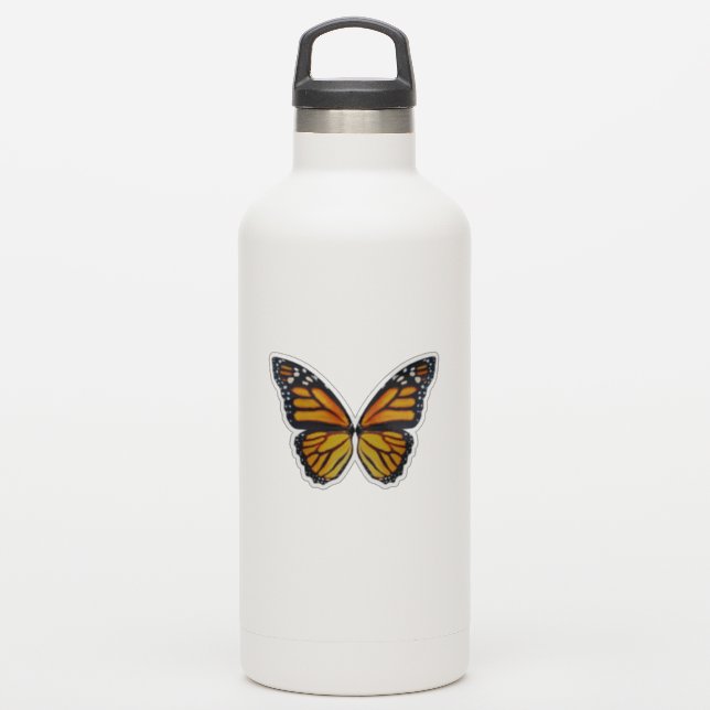 Sticker Bouteille d'eau d'ailes papillon monarque (Gourde)