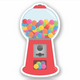 Sticker Bouton de balle de gomme rétro Stick de coupe