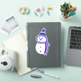 Sticker Bouton Lesbian Pride Snowman Snowperson Drapeau