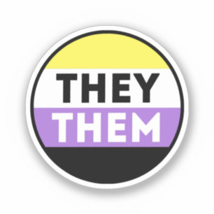 Sticker Bouton Pronoms Non Binaires - Ils Eux
