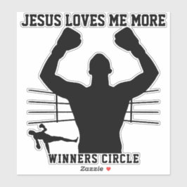 Sticker BOXER FIGHTER JÉSUS M'AIME DAVANTAGE - Winners Cir