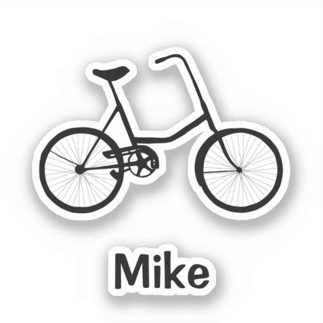 Sticker Boys Two Wheel Bicycle avec nom (Recto)