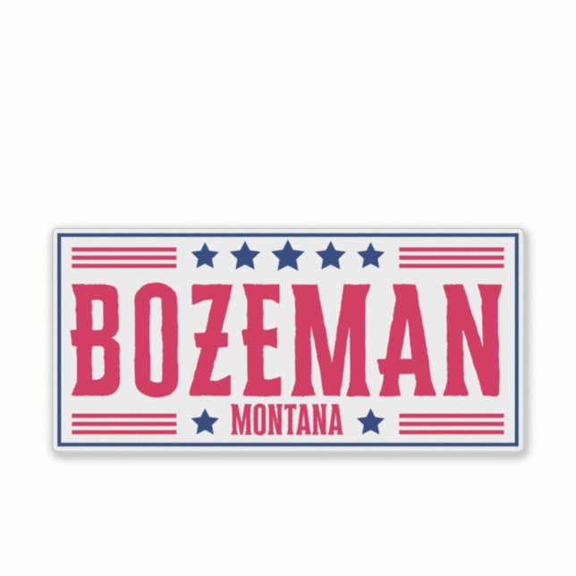 Sticker BOZEMAN MONTANA Étoiles & rayures (Devant)