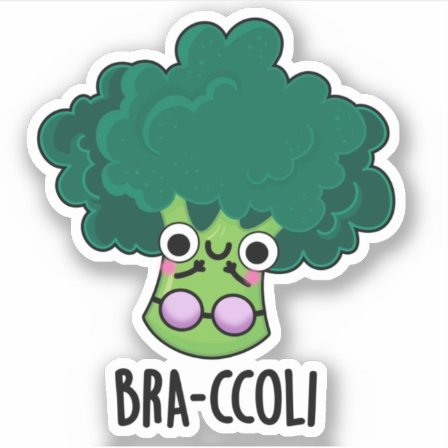 Sticker Bra-ccoli drôle Veggie Brocoli Bra Pun (Devant)