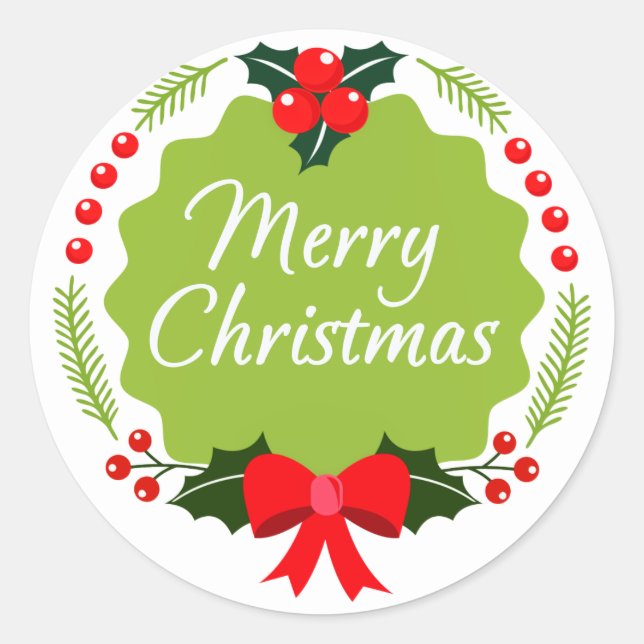 Sticker branché Joyeux Noël Wreath (Devant)