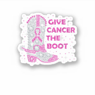 Sticker Breast Cancer Awareness Give Cancer The Boot Pink 