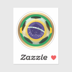 Sticker Brésil Soccer Ball Sports