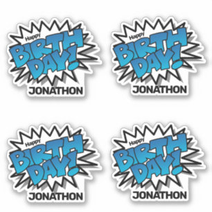 Sticker Bright Blue Comic Text - Joyeux anniversaire