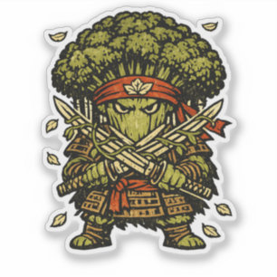 Sticker Broccoli Bushido — Protecteur de la Forêt