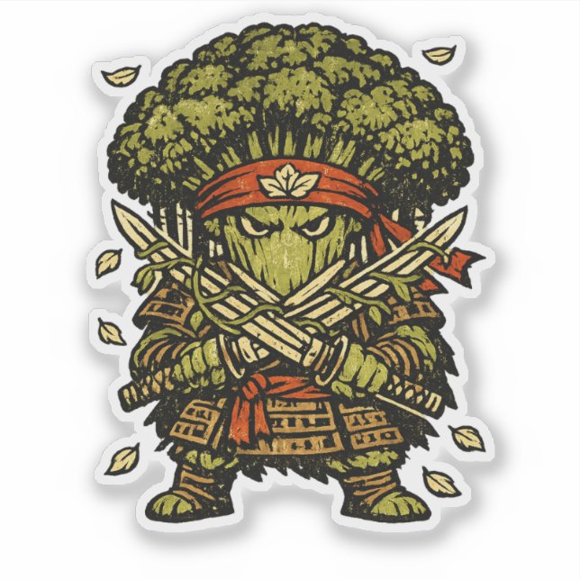 Sticker Broccoli Bushido — Protector of the Forest (Devant)