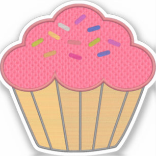 Sticker Broderie de cupcake à fraise Imprimer