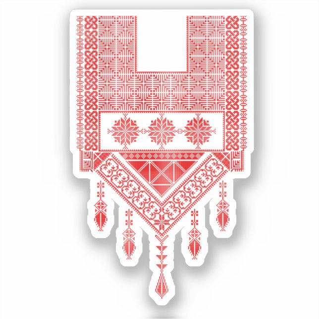 Sticker Broderie traditionnelle de la Croix de Tatreez Rou (Recto)