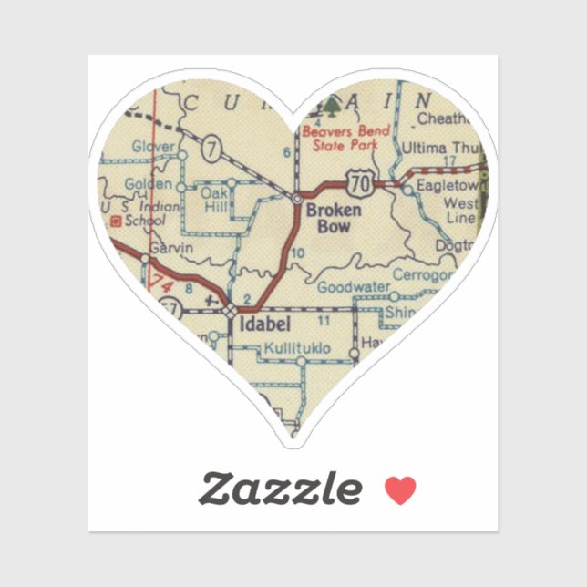 Sticker Broken Bow Oklahoma (Feuille)