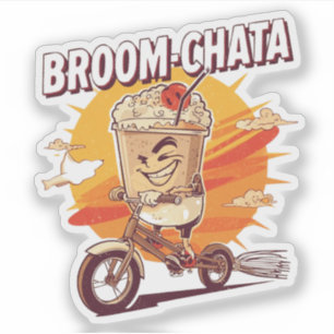 Sticker Broom-chata Funny Halloween Cocktail Pun