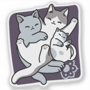 Sticker Brosse à lait - Chats à couchage mignon