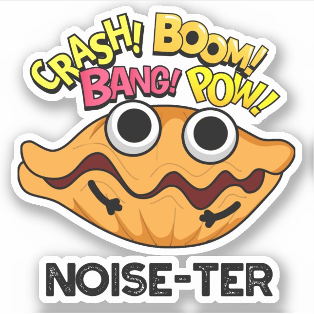 Sticker Bruit-ter Funny Bruyant Oyster Pun (Devant)