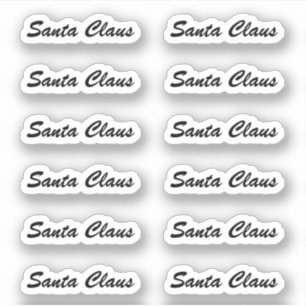 Sticker Brush Script Kiss-Cut Santa Claus Signature