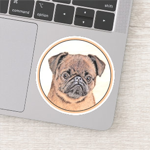 Sticker Bruxelles Griffon Smooth Painting Original Chien A