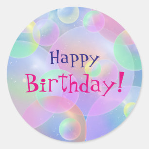 Sticker, Bubbles -, Personalizable Runder Aufkleber