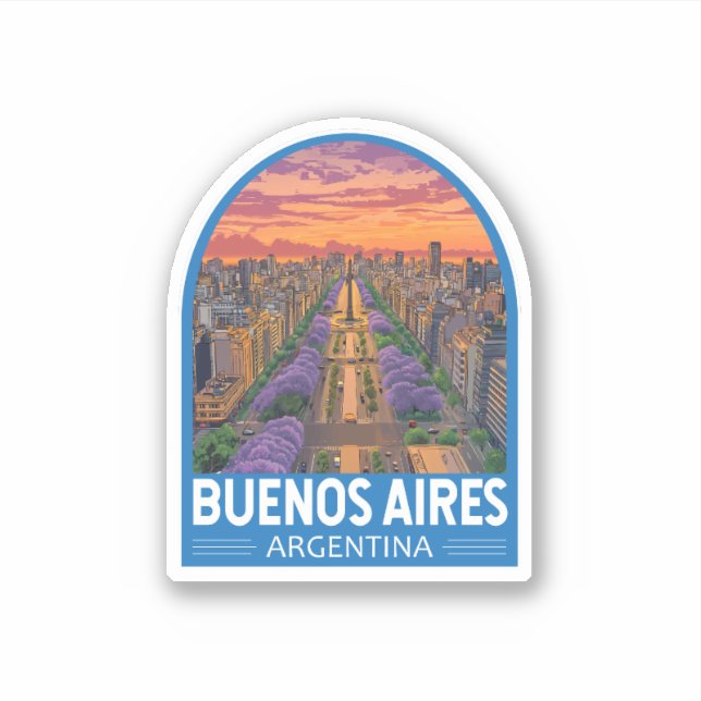 Sticker Buenos Aires Argentine Travel Art Vintage (Devant)