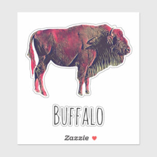 Sticker Buffalo Portrait Design pour bison ou animal sauva
