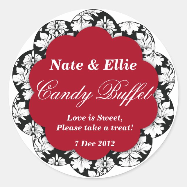 Sticker Buffet Chou-bonbon noir et rouge Saint Jac (Devant)