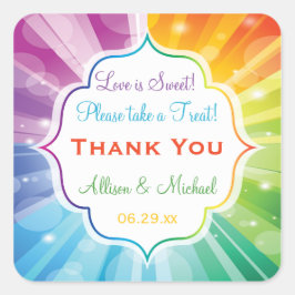 Sticker Buffet Sunburst Strited Rainbow