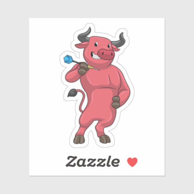 Sticker Bull aux fléchettes avec Dart (Feuille)