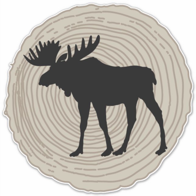 Sticker Bull Moose Animal Nature Rustique (Devant)