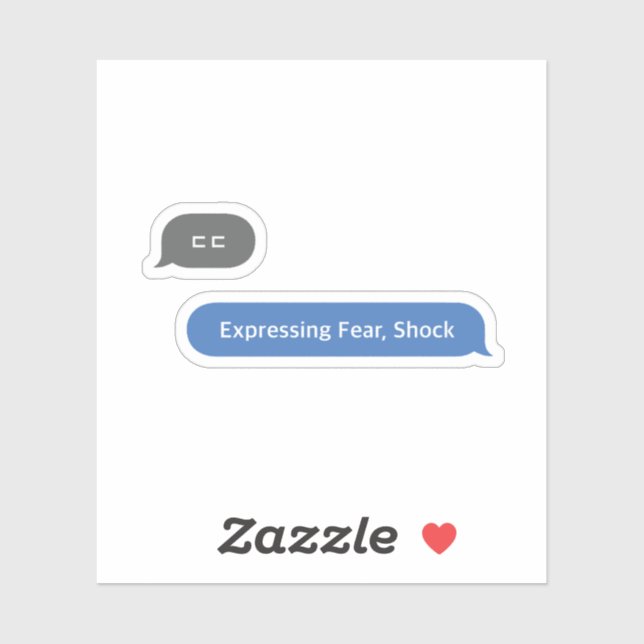 Sticker Bulle Conversation d'argot coréenne ㄷ ㄷ (Feuille)