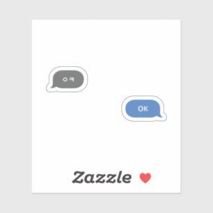Sticker Bulle Conversation d'argot coréenne ㅇ ㅋ