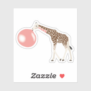 Sticker Bulle de gomme Giraffe soufflante bulle