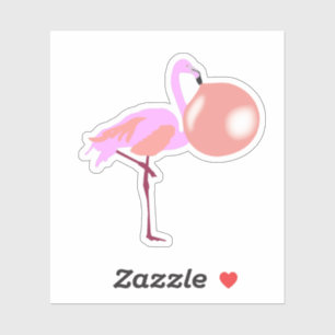 Sticker Bulle Flamant rose de gomme à bulle