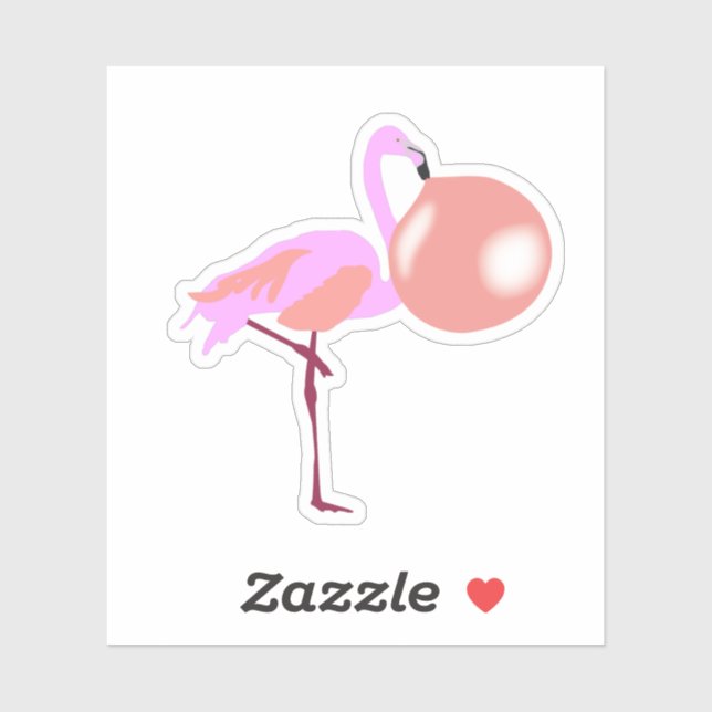 Sticker Bulle Flamant rose de gomme à bulle (Feuille)