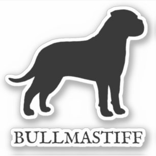 Sticker Bullmastiff Chien Silhouette étanche vinyle Decal