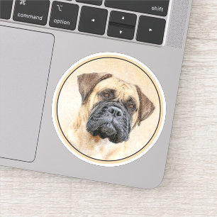 Sticker Bullmastiff Peinture - Joli chien d'origine art