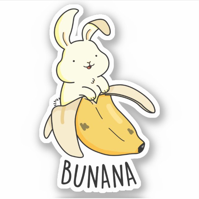 Sticker Bunana Drôle Lapin Dans Un Pun De Banane (Devant)