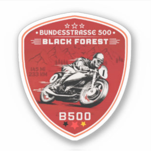 Sticker bundesstrasse 500, black forest german way b500