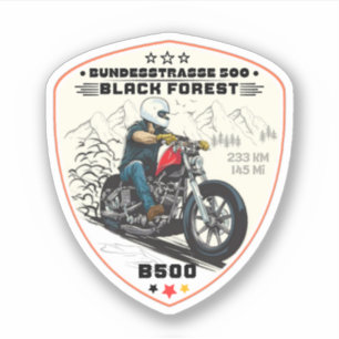 Sticker bundesstrasse 500, black forest german way b500