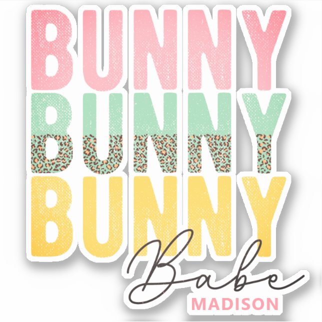 Sticker Bunny Babe mignonne Fille moderne Pâques personnal (Devant)
