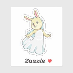 Sticker Bunny en mariage avec Voile