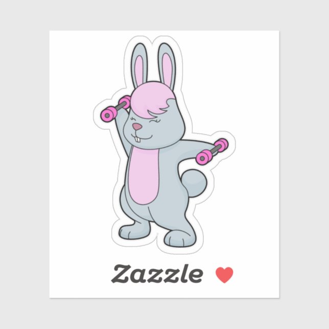 Sticker Bunny Fitness Dumbbell (Feuille)