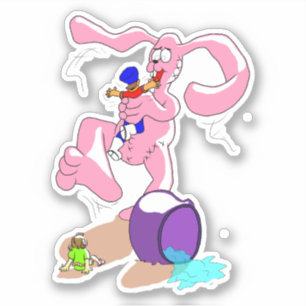Sticker Bunny Pink Hop