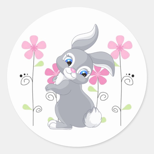 Sticker-Bunny Runder Aufkleber (Vorderseite)