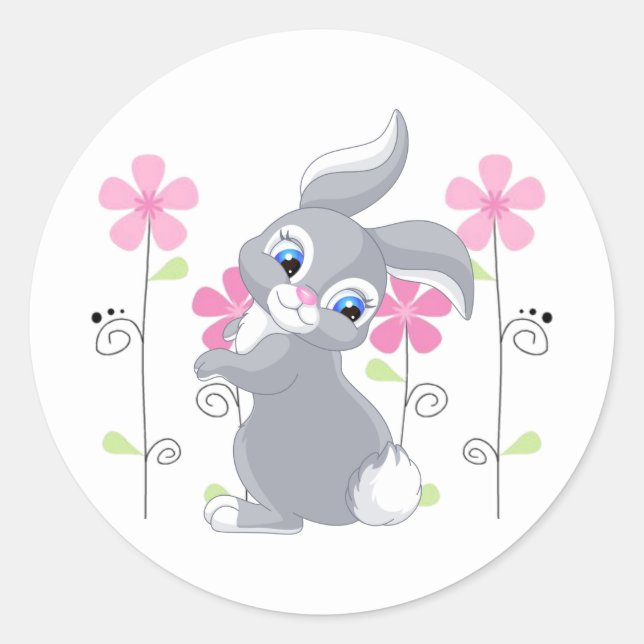 Sticker-Bunny Runder Aufkleber (Vorderseite)