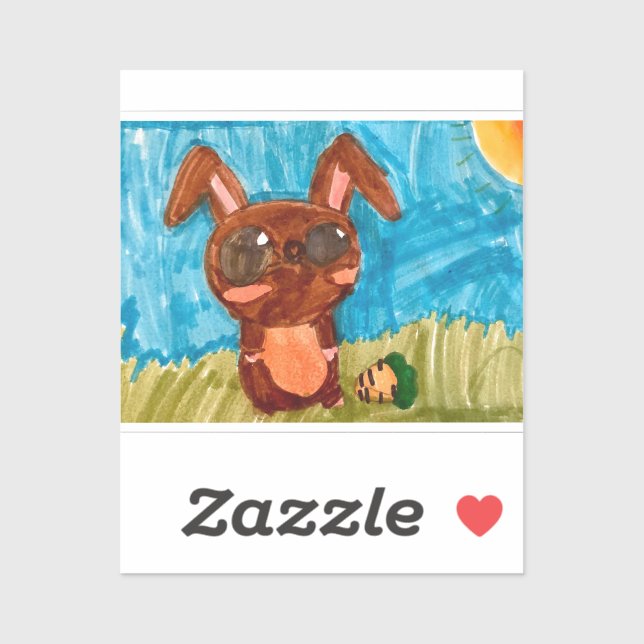 Sticker Bunny Spring - Brown (Feuille)