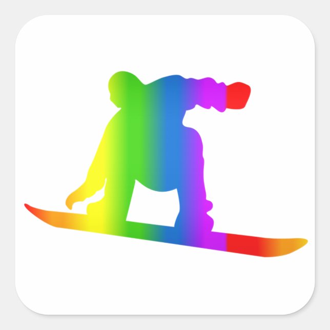 Sticker Bunter Snowboard Regenbogen (Devant)