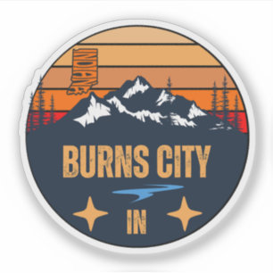 Sticker Burns City, Indiana